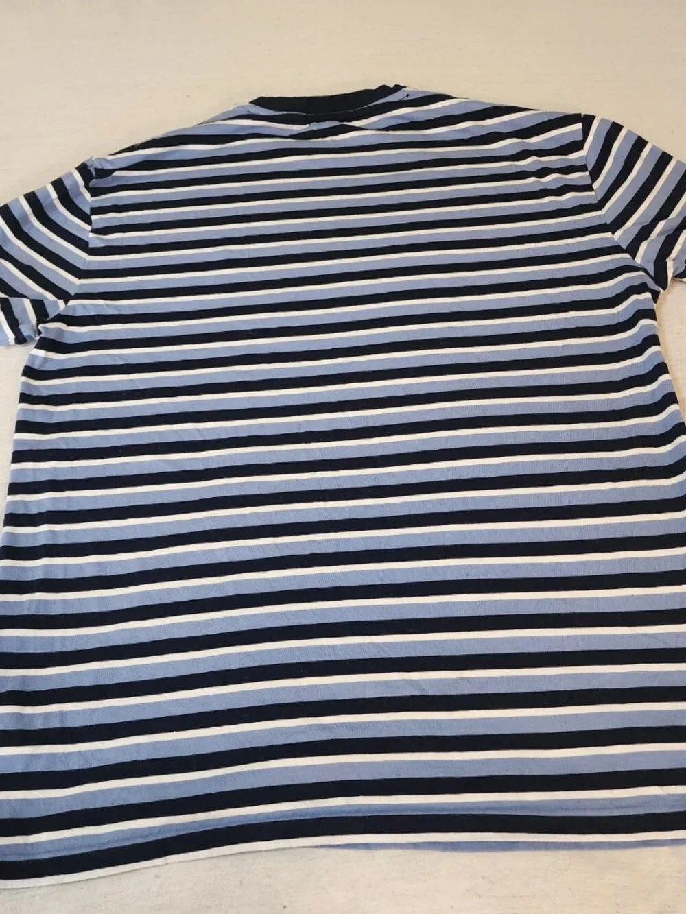 Polo Ralph Lauren Custom Slim Fit Striped Tee White Navy Blu Pony Men Size Small